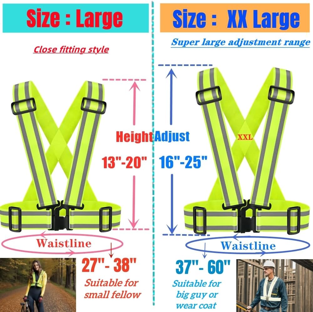 High Visibility Safety Vest(2PACK)|Reflective Running Gear for Walking,Cycling,Construction,Motorcycle|Men,Women (2, XXL-yellow)