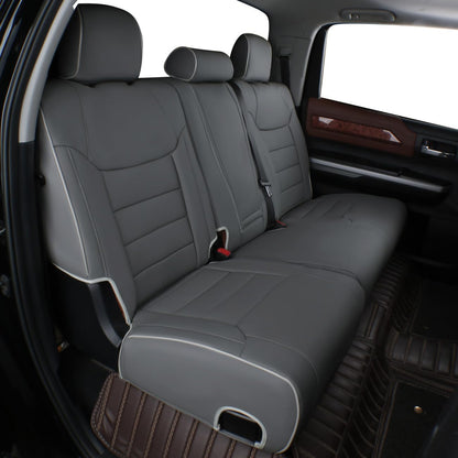 EKR Tacoma Car Seat Covers Custom Fit for Toyota Tacoma (Petrol) 2024 2025 2026 DoubleCab/CrewCab SR/SR5/TRD Sport/TRD Off-Road/Limited -Truck Seat Covers Full Set,Faux Leather(Black)