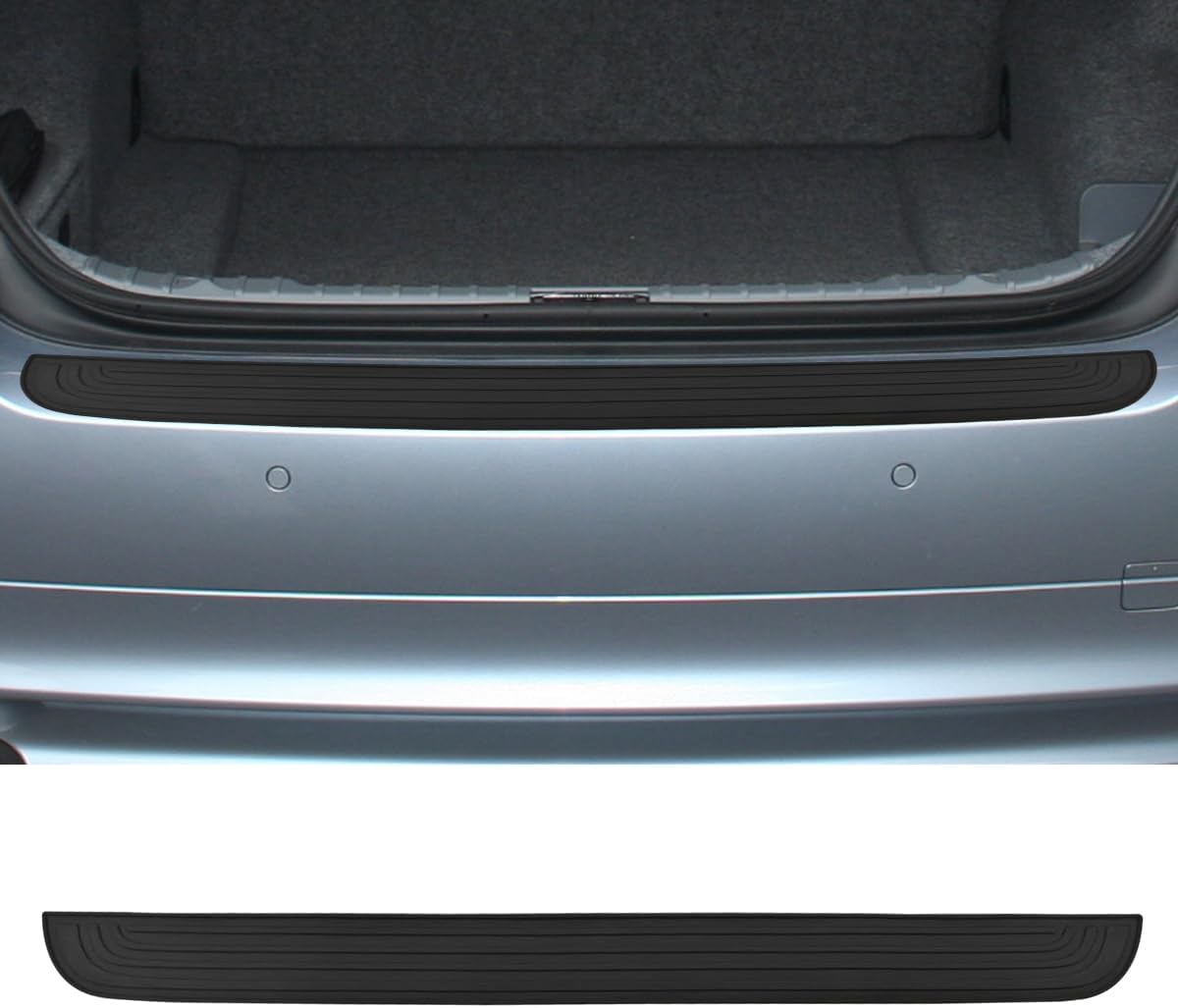 Craedli Car Rear Bumper Protector, 36" x 2.9" Anti Scratch Anti Collision Trunk Door Edge Guard, Non Slip Self Adhesive Automotive Exterior Protection Strip Accessories for Most Cars(36IN)