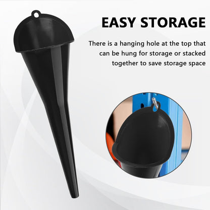 3-Pack Long-Neck Oil Funnels, 11" Multi-Purpose Funnels for Automotive & Motorcycle Use – Reusable Funnel for Oil, Gas & Transmission Fluid (Orange&Blue&Black)