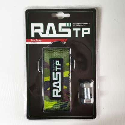 RASTP High Strength Racing Tow Strap, Tow Hook Fit for Front or Rear Front Bumper Decorative Trailer Belt (Black)