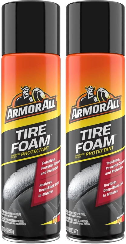 Armor All Tire Foam, Tire Cleaner Spray for Cars, Trucks, Motorcycles, 20 Oz Each, 1.25 Pound (Pack of 1)