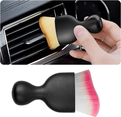 Blilo Car Interior Detailing Brush, Auto Soft Hair Cleaning Brushes, Curved Dirt Dust Collectors, Removal Tool for Dashboard Air Conditioner Vents Leather, Scratch Free (Black/1PCS)