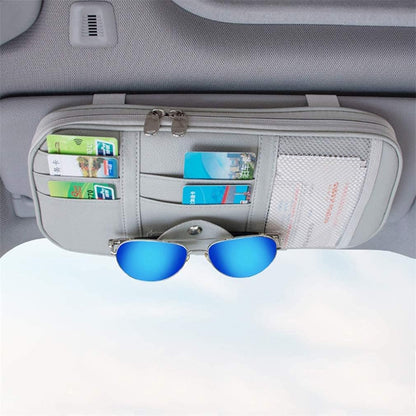 Car Sun Visor Organizer, Auto Interior Accessories Pocket Organizer - Car Truck SUV Storage Pouch Holder, with Multi-Pocket Net Zipper (Black)