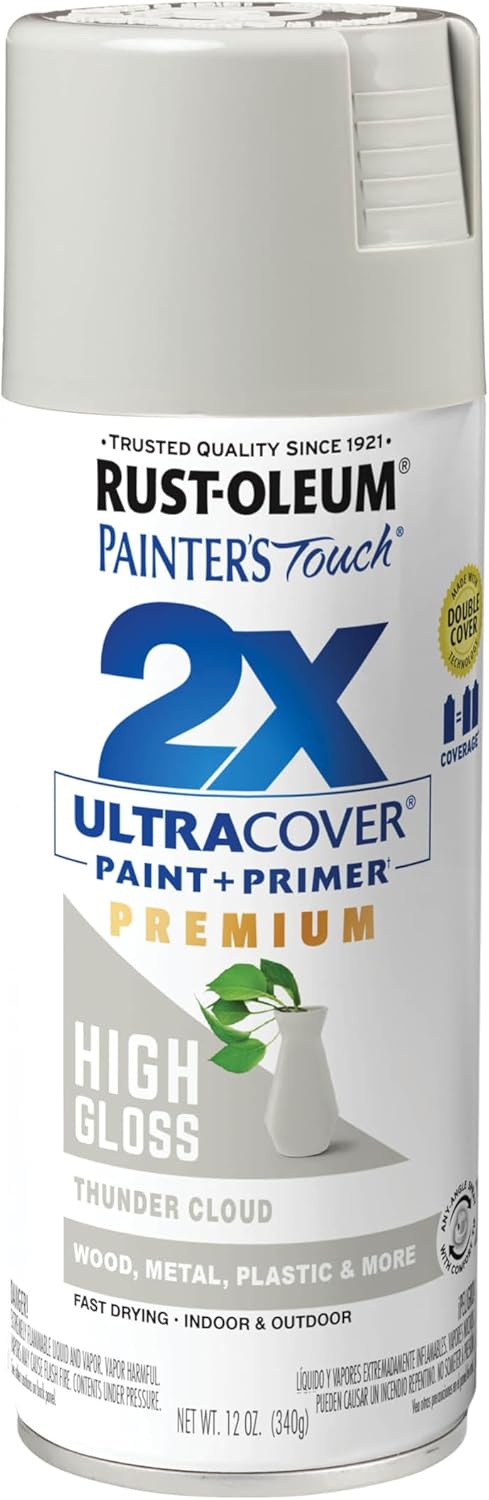 Rust-Oleum 334029 Painter's Touch 2X Ultra Cover Spray Paint, 12 oz, Gloss Clear - Colors E