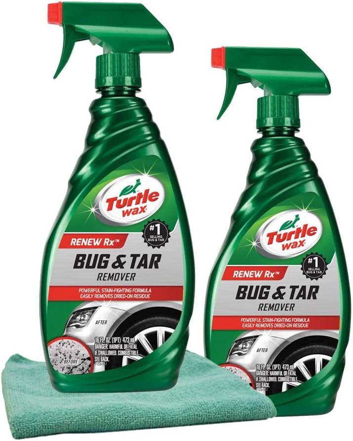 Turtle Wax Bug & Tar Remover (16 oz.) Bundle with Microfiber Cloth (3 Items)
