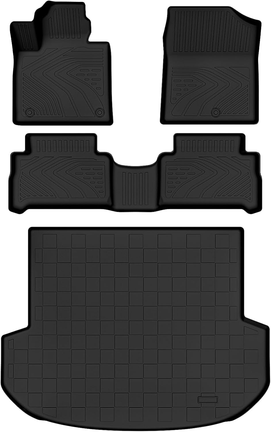 Auxko All Weather Floor Mat & Cargo Mat Fit for 2026 2025 2024 2023 2022 Hyundai Tucson Hybrid(Not PHEV) TPE Liner Tucson Accessory Set All Season Odorless Anti-Slip Floor Liner