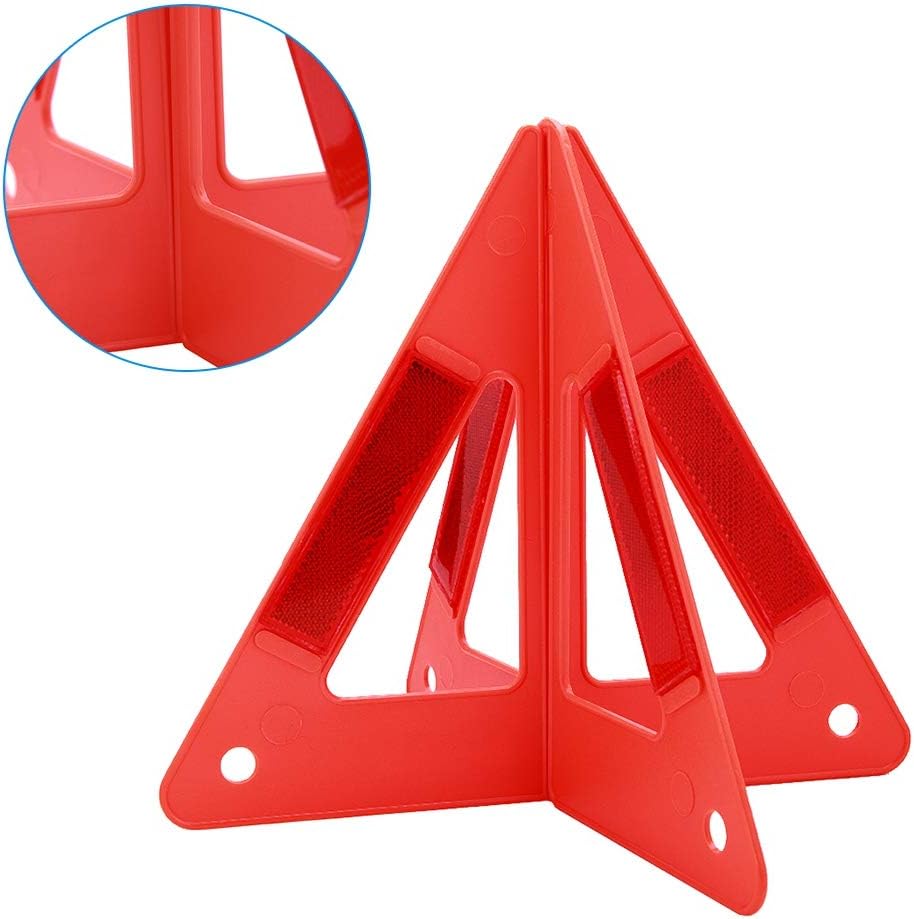 Triangle Warning Sign, Portable Car Emergency Breakdown Reflective Warning Safety Road Stop Sign