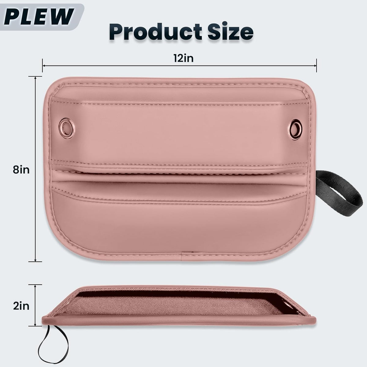 Anti-Drop Car Seat Gap Filler Organizer, Premium Leather Console Organizer, Easy Access to Phone/Keys, Universal Fit for Car SUV Truck Multi-Purpose Essentials Organizer(2PC)