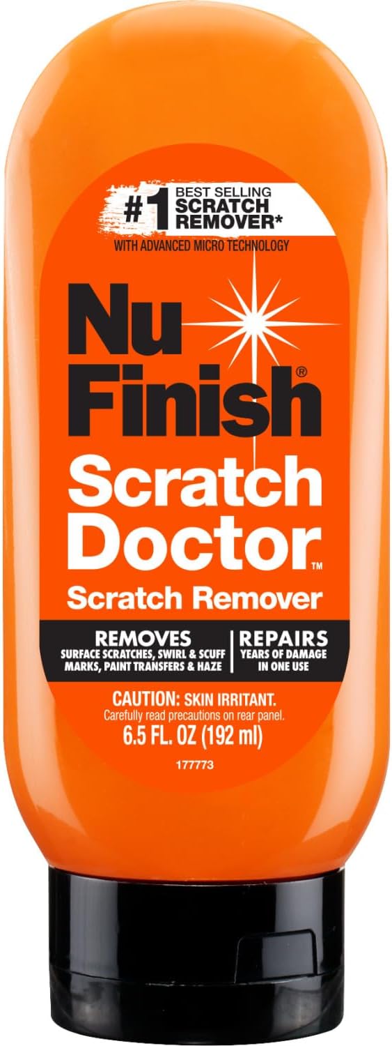 Nu Finish Car Scratch Remover, Scratch Removal for Cars Eliminates Paint Scrapes, Scuffs, Haze and Swirls on Cars, Boats and Motorcycles , 6.5 Oz, White