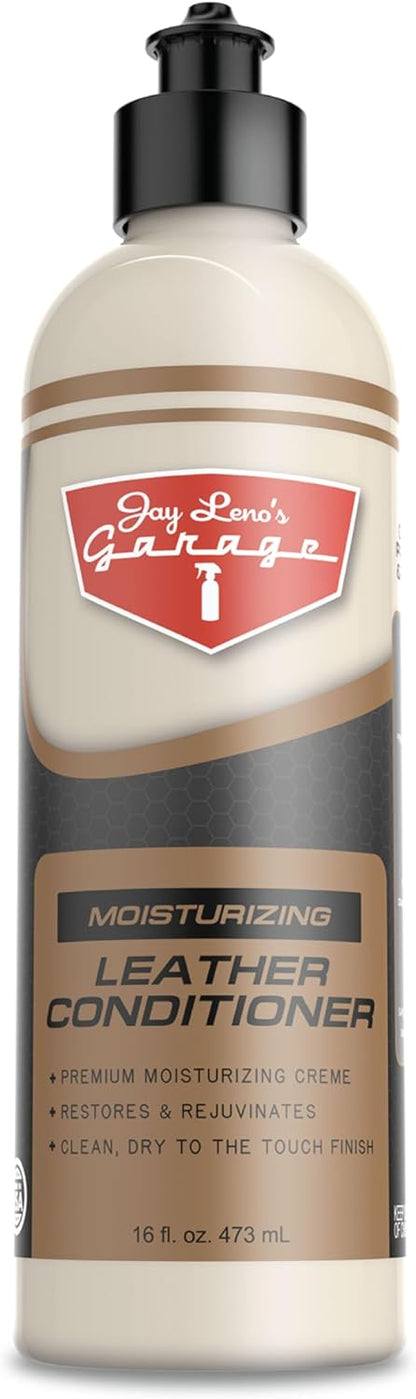 Jay Leno's Garage Leather Cleaner and Conditioner for Car Interior – Advanced Car Seat Leather Cleaner and Conditioner, Auto Leather Care Kit for Interior Detailing and Upholstery Cleaning