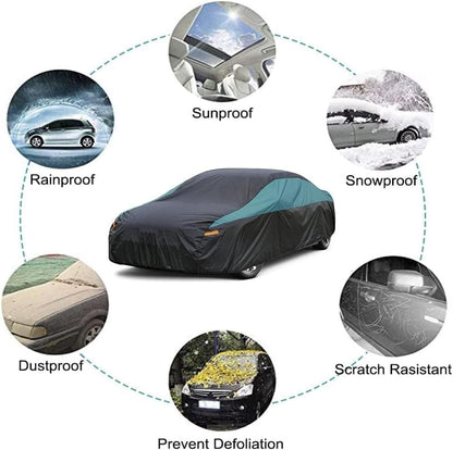 GUNHYI Car Cover for Automobiles All Weather Waterproof, Universal Fit Sedan Chevrolet Corvette, Ford Fusion, Kia Stinger, Nissan Maxima, Buick Regal, Subaru Legacy, Honda Accord etc.