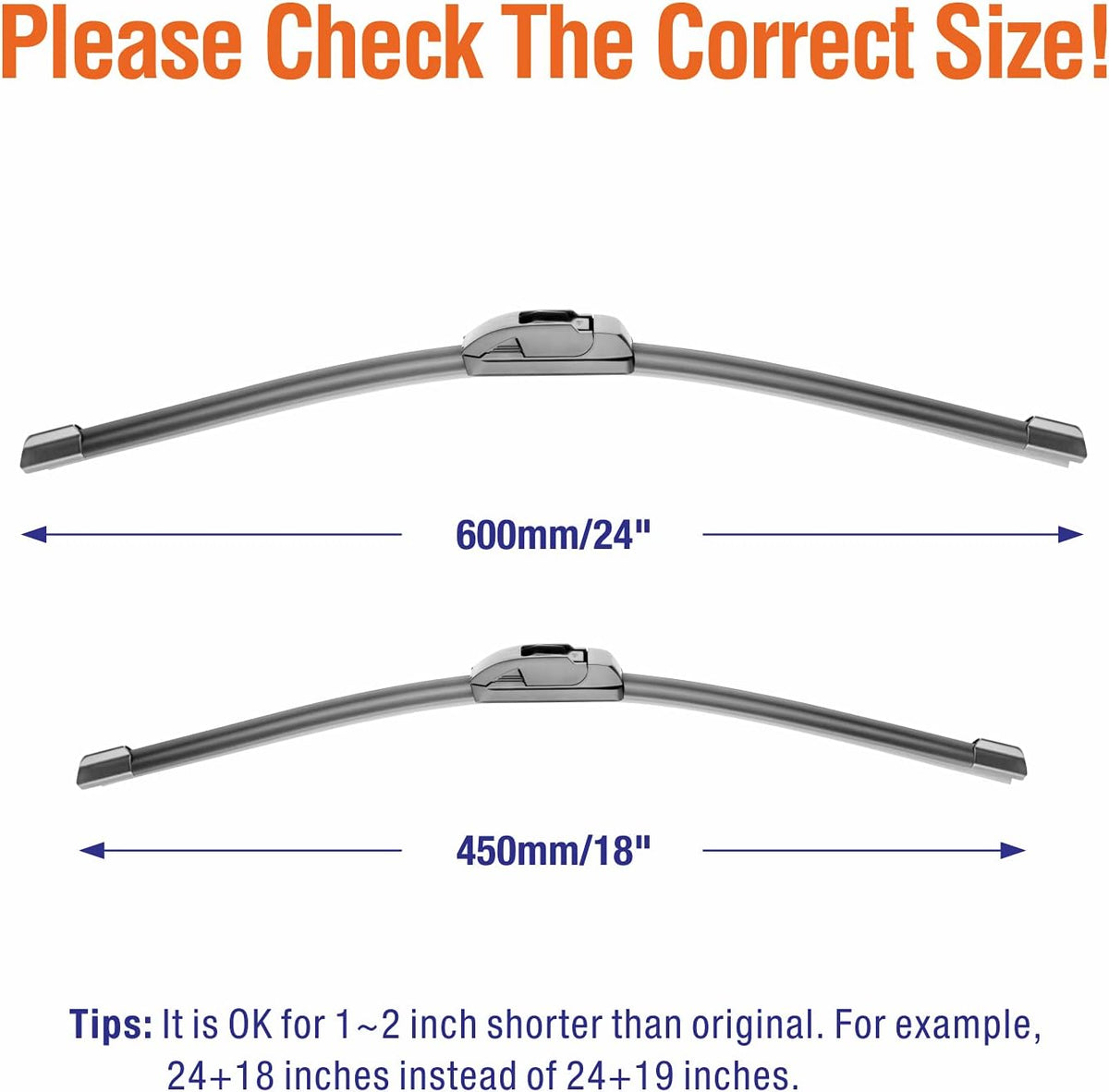Wiper Blades 26" + 16" Automotive Replacement Windshield Wiper Blades for My Car Premium All-Seasons OE Quality Wipers for Front Windshield(Set of 2)