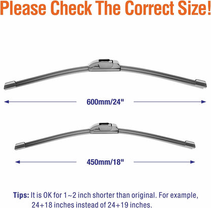 Wiper Blades 26" + 16" Automotive Replacement Windshield Wiper Blades for My Car Premium All-Seasons OE Quality Wipers for Front Windshield(Set of 2)