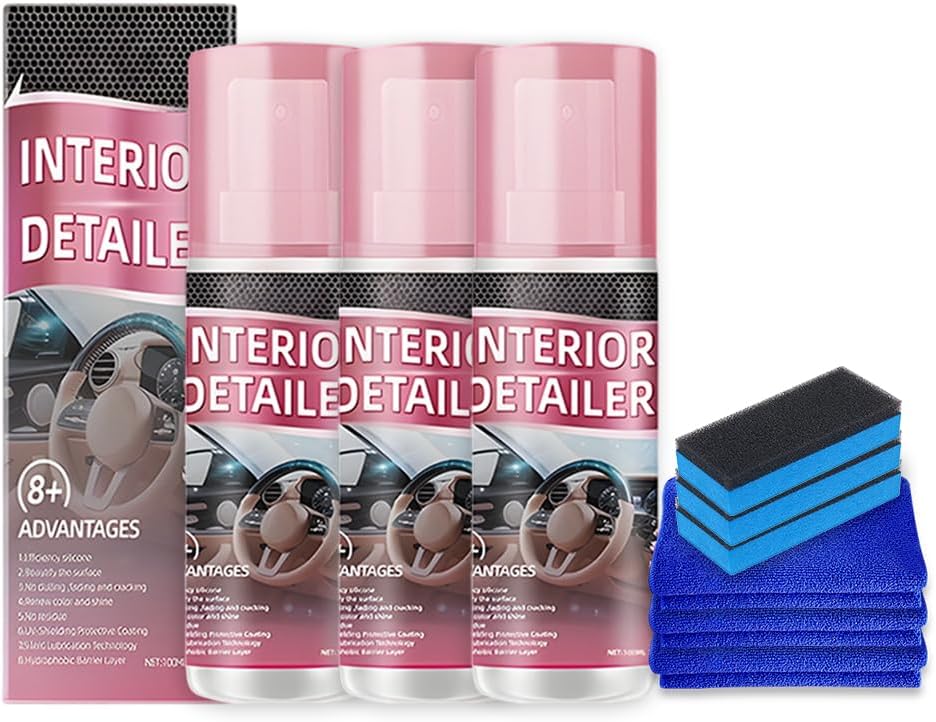 Polishing Cleaner Car Interior, 2026 Upgrade Car Interior Cleaner Spray, All Purpose Car Interior Detailer Cleaner for Dashboards, Seats, Leather, Plastic (2PCS)