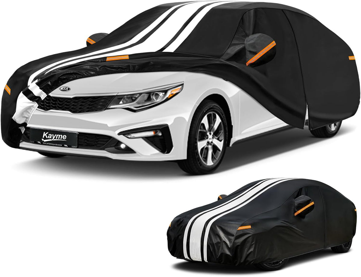 Kayme Heavy Duty Car Cover Custom Fit for BMW 3 Series 320i 325i 328i 330i 335i (1982-2026), Outdoor Full Exterior Cover with Tape and Towel, Rain Snow Sun UV Protection. - Colors B