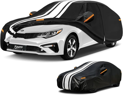 Kayme Heavy Duty Car Cover Custom Fit for BMW 3 Series 320i 325i 328i 330i 335i (1982-2026), Outdoor Full Exterior Cover with Tape and Towel, Rain Snow Sun UV Protection. - Colors B