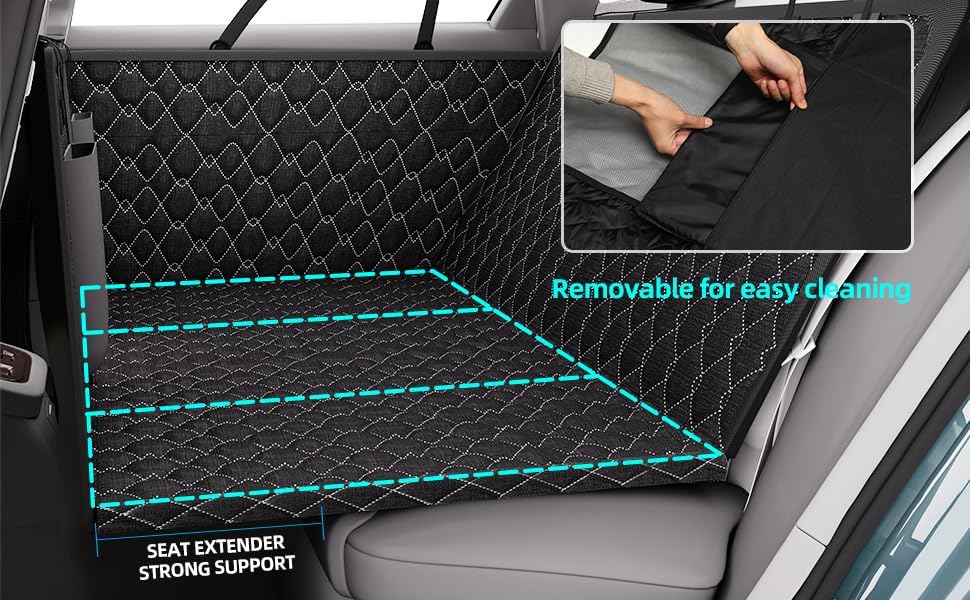 petalage Bench Dog Car Seat Cover for Back Seat Waterproof Seat Covers Durable Scratch Proof Nonslip, Protector for Pet Fur & Mud Washable Backseat Cover for Cars Armrest Compatible