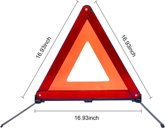 gunhunt Pack-1 Standard Warning Triangles, Reflective Triangle Emergency Warning, Foldable Safety Triangle, Roadside Hazard Sign, Universal Triangular Warning Signs for Cars (Red)