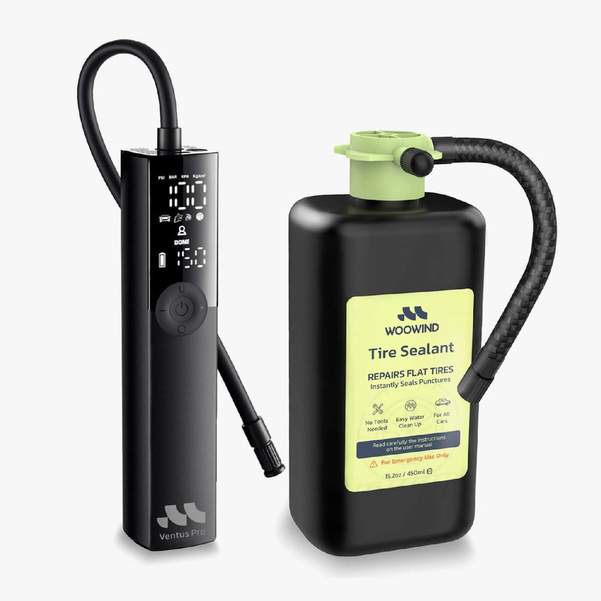 Ventus Pro Tire Inflator Portable Air Compressor, 3X Faster, 150PSI Air Pump for Car Tires, Tire Pump, with 12V DC Cord for Trucks & Off-Road Tires, Auto Shut Off-by Woowind