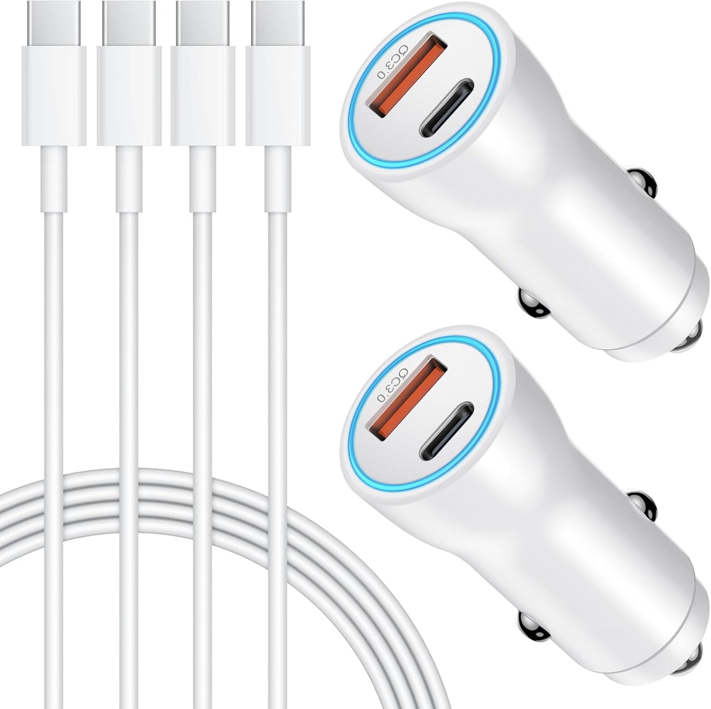 iPhone 17 16 15 Car Charger, [Apple MFi Certified] USB C Car Charger 43W Fast Charging with 3.3 FT Type C to C Cable, USB Car Adapter for iPhone 17/17 Pro/17 Pro Max/Air/16/15