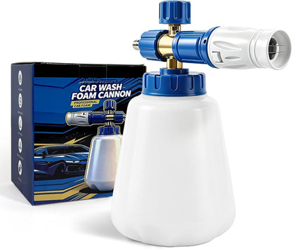 ESP Foam Cannon Snow Foam Lance Pressure Power Jet Washer Quick Release Adjustable Nozzle with 1 Liter Bottle Washing Mitts 1 Towel