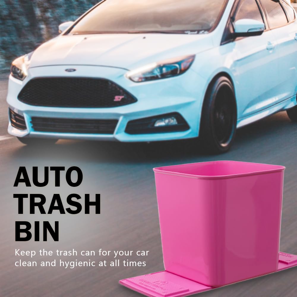Car Trash Can for Vehicles Leakproof Compact Garbage Bin w/Stability Flap, Anti-Slip Base, Portable Trash Holder for Cars, Trucks, SUVs, Minivans (Black, Large)