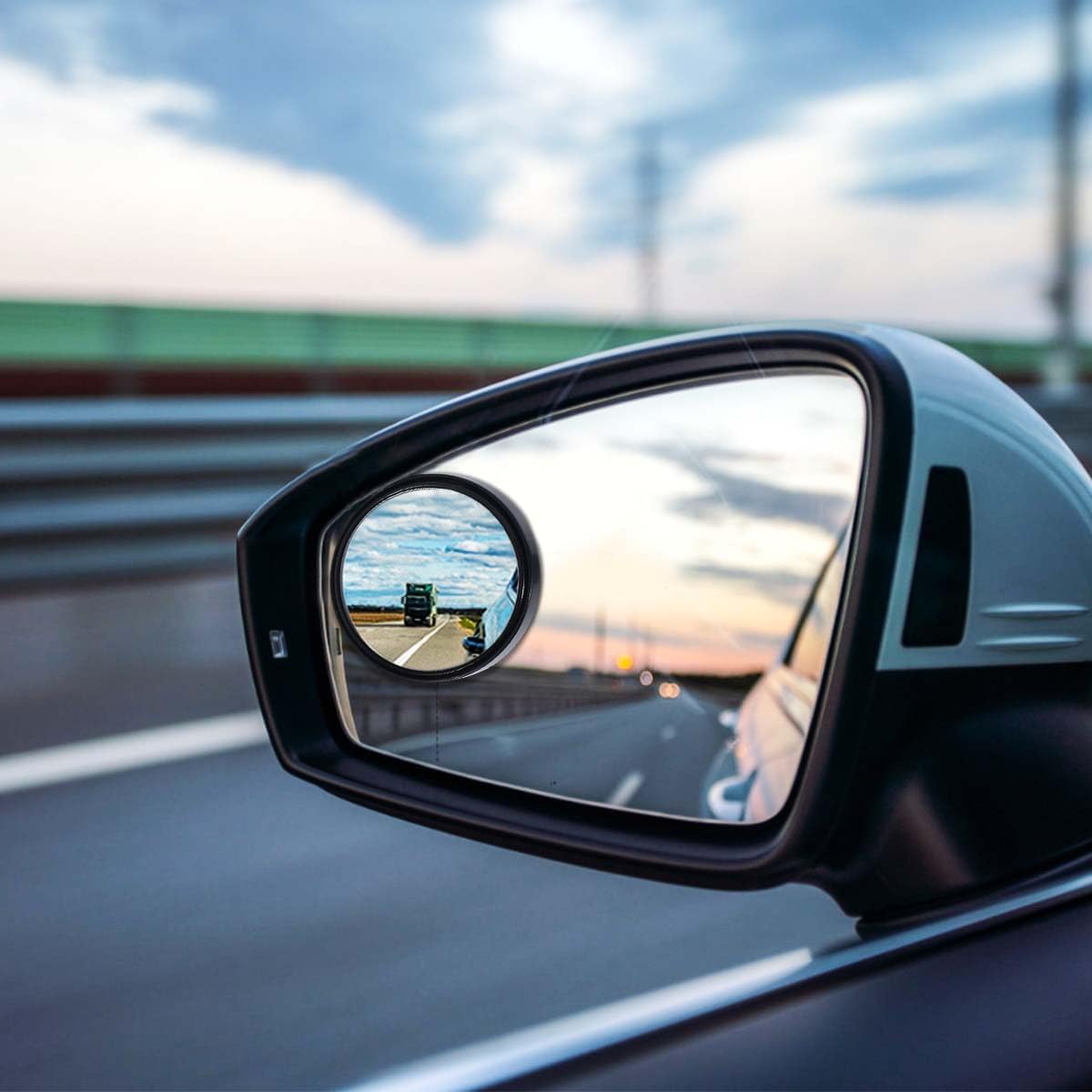 OBTANIM 4 Pack Blind Spot Mirror 2 Inch Angle Adjustable HD Glass Round Car Side Rear View Convex Mirror Accessories with Frame for Car SUV Trucks Motorcycles