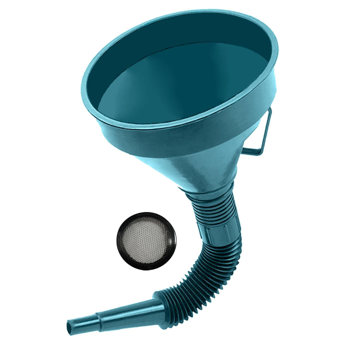 Flex Funnel - Wide Mouth Flexible Funnel with Handle, Automotive Funnels for Engine Oil, Liquid, Diesel, Kerosene,Gasoline (1PACK Black FUNNELS)