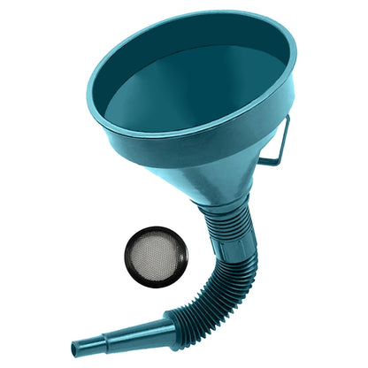 Flex Funnel - Wide Mouth Flexible Funnel with Handle, Automotive Funnels for Engine Oil, Liquid, Diesel, Kerosene,Gasoline (1PACK Black FUNNELS)