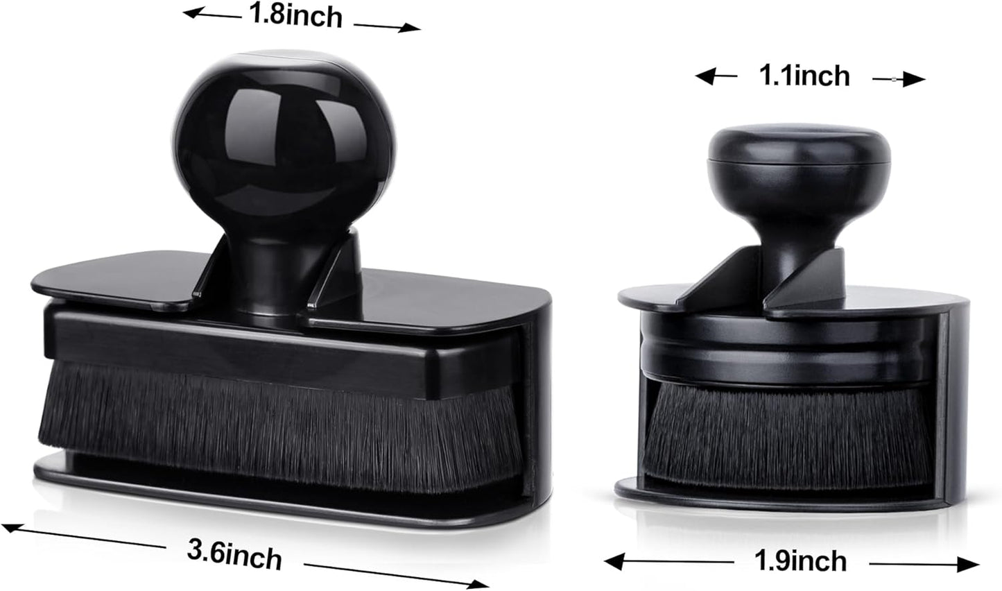 BABYSHEEP Car Tire Shine Applicator,Large Vegan Tire Shine Brush - Automotive Tire Dressing Applicator Brush with Storage Stand for Tire Detailing & Car Wash Kit, Black, 3.6 Inch Length (Black)