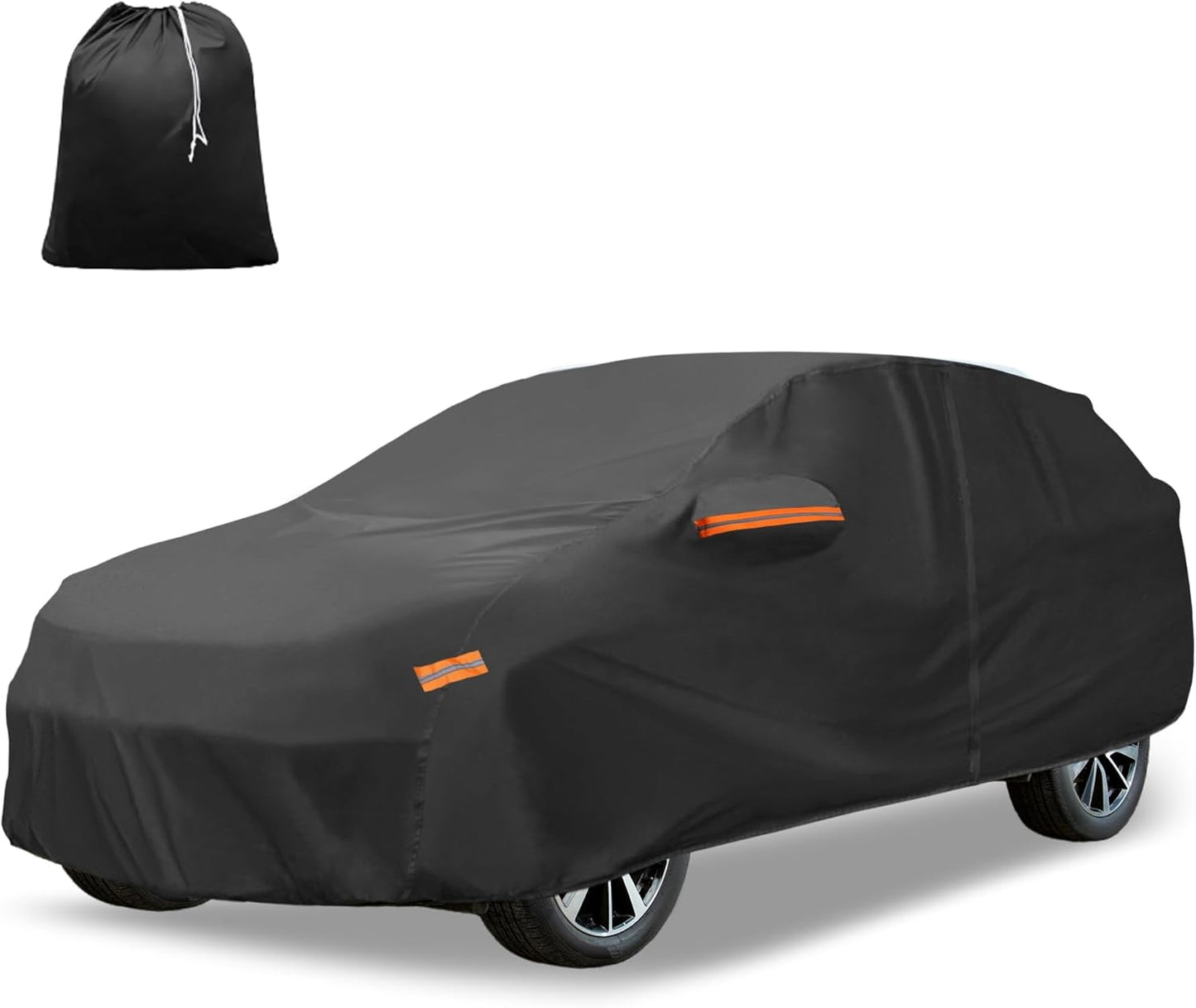 X AUTOHAUX Car Cover for Honda Civic Sedan/Coupe 210D-PU Outdoor Full Car Cover All Weather with Door Zipper for Waterproof Windproof Sun Rain Snow Protection