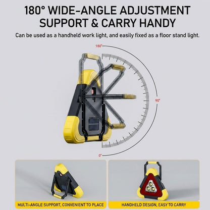 2026 New 3-in-1 Solar Emergency Triangle Warning Light at the Roadside, Portable LED Roadside Triangles with USB Rechargeable, Waterproof Hazard Reflector for Car Breakdowns (1Set, 6.5*7.28inch)