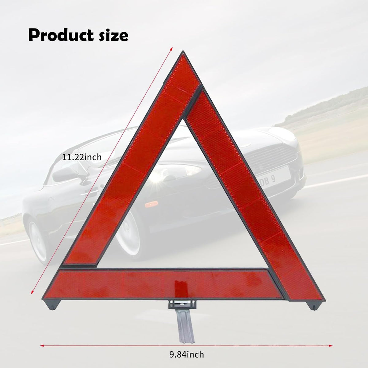 2 PCS Reflective Folding Vehicle Danger Sign, Safety Triangle Kit, Vehicle Breakdown Stop Warning Sign, Fit for Most Car (Red)