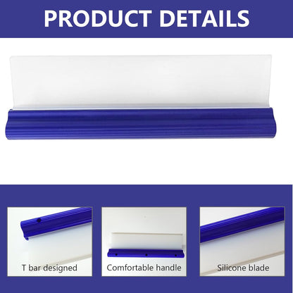 Professional Automotive Wiper Blade Squeegee, 12 inch 3-Layer Silicone Water Blade, Super Flexible T-Bar Squeegee Wiper, Car Handheld Quick Drying Squeegee for Glass or Home Windows
