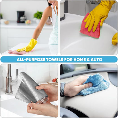 AIDEA Microfiber Cleaning Cloth Roll, Grey 75PK, Reusable Paper Towels Tear Away Cloth, Microfiber Towels for Cars, Wash Cloths, Lint Free Rags for House, Kitchen,Window,Cleaning Supplies 11.5"×11.5"