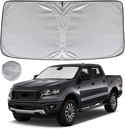 KAYZT Windshield Sun Shade for 2019-2025 2026 Chevy Silverado 1500 /GMC Sierra 1500 2500HD 3500HD Foldable Sunshade Front Window Custom Fit Car Accessories - Colors B