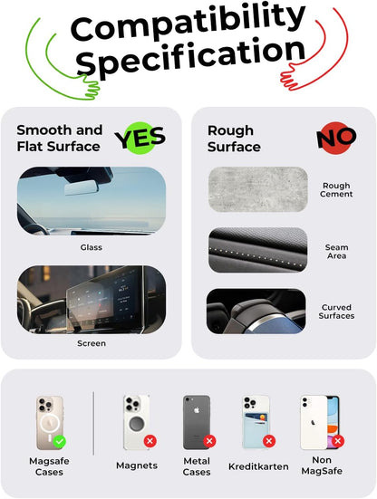 LISEN for Magsafe Car Mount, Magnetic Phone Holders for Your Car Vacuum, Phone Mount for Car Accessories for Women Men Jeep BMW, Suction Phone Holder Gifts Kits, for iPhone 17 Pro Max 16 15 14 13 12