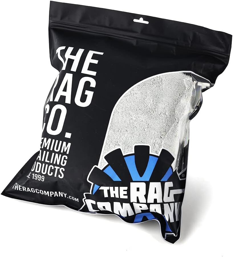 The Rag Company - Eagle Edgeless 500 (4-Pack) Professional Korean 70/30 Blend Super Plush Microfiber Detailing Towels, 500GSM, 16in x 16in, Blue