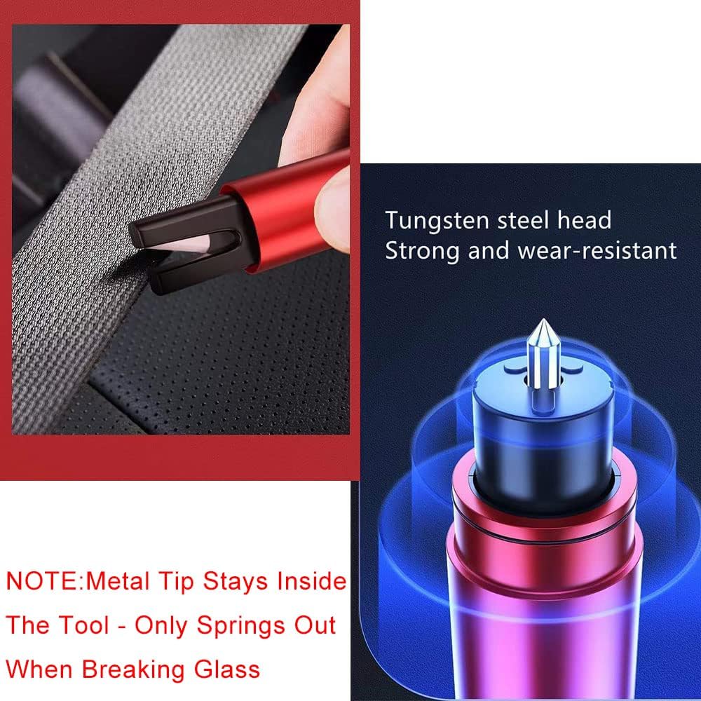 HHXS Window Breaker Seatbelt Cutter,Upgraded Safe Hammer Glass Breaker Under Water,Car Safety Hammer Emergency Escape Tool Safehammer for New Cars Home-(2 Pcs Red)
