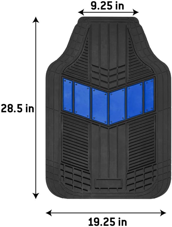 Motor Trend DualFlex™ Rubber Car Floor Mats All Weather Waterproof 4-Piece Sporty Two-Tone Design Car Mats Full Set - Universal Trim-to-Fit Floor Mats for Car, SUV, & Trucks - Car Carpet Protector