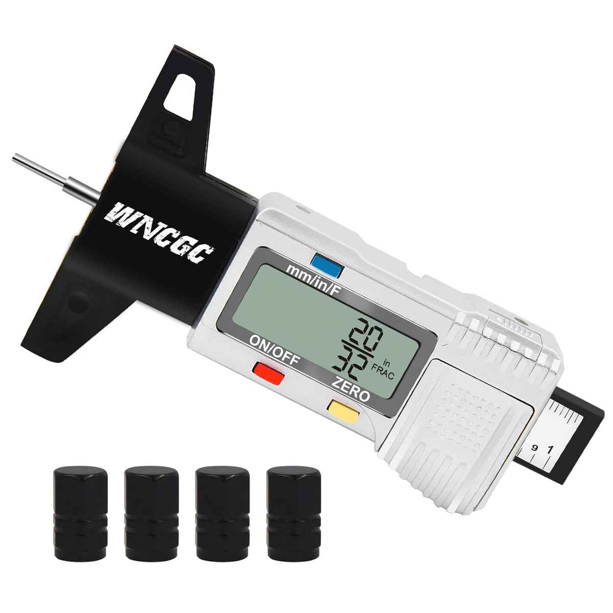 3 Modes Digital Tire Tread Depth Gauge, Tire Depth Gauge with Fractional Inch, Decimal Inch and Millimeter for Motorcycles, Cars, Trucks, Vans, SUV