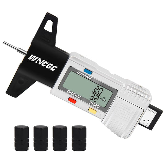 3 Modes Digital Tire Tread Depth Gauge, Tire Depth Gauge with Fractional Inch, Decimal Inch and Millimeter for Motorcycles, Cars, Trucks, Vans, SUV