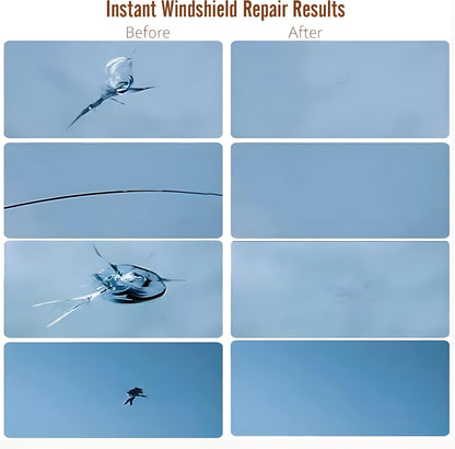Windshield Repair Kit, Windshield Crack Repair Kit with Suction Cup Curing Light, 2 Pcs Car Glass Repair Kit Quick Fix for Chips & Cracks, Windshield Chip Repair Kit, Automotive Nano Fluid (Mandarin)