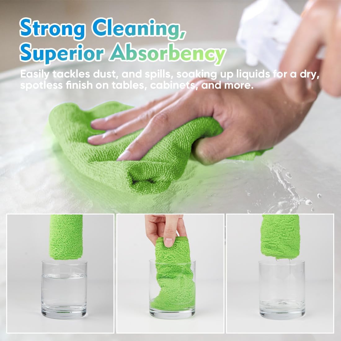 HOMEXCEL Microfiber Cleaning Cloth 12 Pack, 12.5 x 12.5 inch Microfiber Towels for Cars, Ultra Absorbent Washing Cloth, Lint Free Streak Free Cleaning Rags for Car, Kitchen, and Window (Grey)