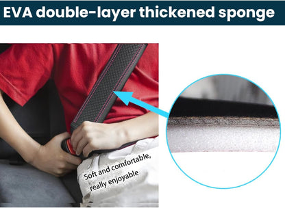 Osilly 2PCS Car Seat Belt Cover, Carbon Fiber Seatbelt Shoulder Protection, Soft Car Seat Belt Strap Cushion Protect Your Neck and Shoulder, Car Accessories Seat Belt Pad for Car Truck (Red)