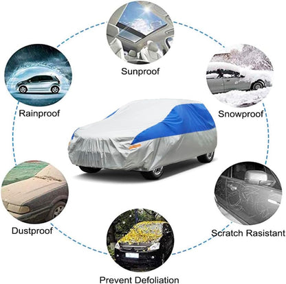 GUNHYI Car Cover for Automobiles All Weather Waterproof, Universal Fit Sedan Ford Mustang, Chevy Camaro/Malibu, Kia Optima, Hyundai Sonata, Nissan Altima, Volkswagen Passat, Tesla Model 3 etc.
