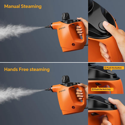 TICYACK Handheld Steam Cleaner, Steam Cleaner with 16 PCS Accessory & Safety Lock, 500ML Capacity, Multi-Surface Deep Cleaning for Home, Car, Bathroom, Grout, Floor, Window (White)