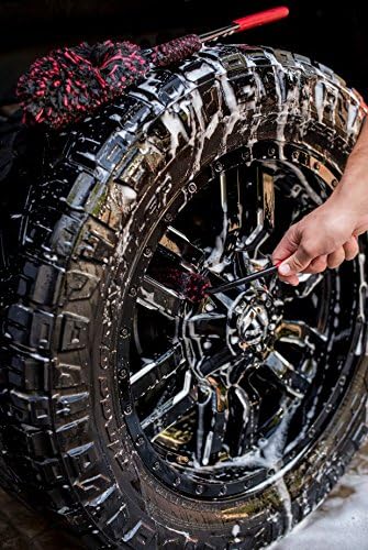 Liquid X Original Wheel Woolies Brushes 3 Piece Kit - Includes Angled Caliper Spoke Brush - USA Made - Black - New & Improved