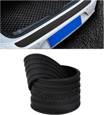 Car Rear Bumper Protector Guard, Anti-Scratch Auto Trunk Door Entry Protection Strip, Non-Slip Rubber Bumper Protective Cover Guard for Most Cars Trucks SUVs (Black, 41")